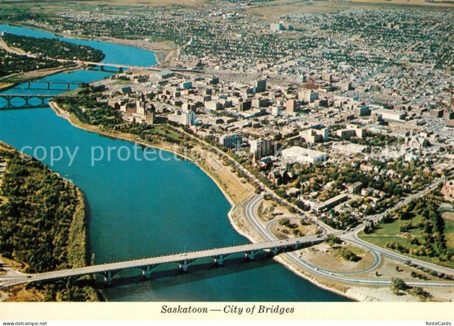 Saskatoon City of Bridges aerial view