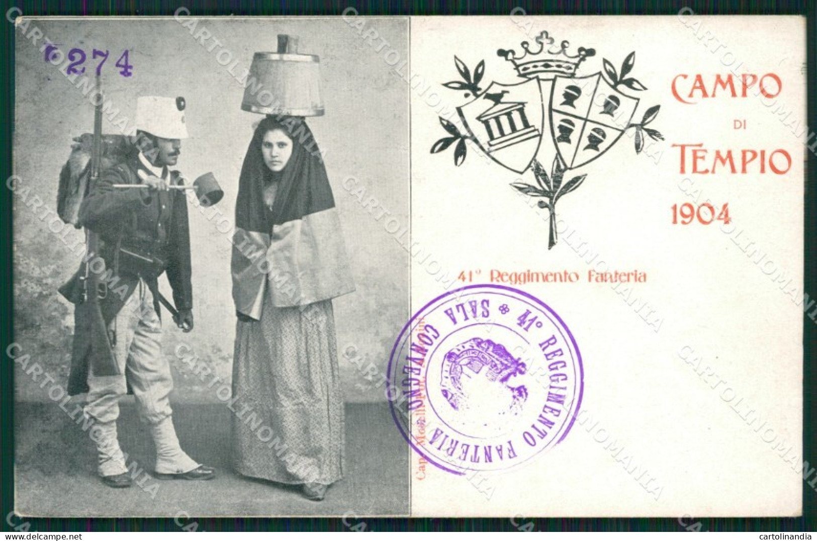 Sassari Olbia Tempio Pausania Costumi Militari cartolina QT2399