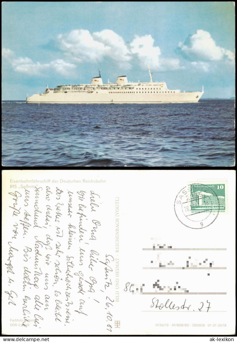 Sassnitz Saßnitz Eisenbahnfährschiff der Deutschen Reichsbahn MS Saßnitz 1980