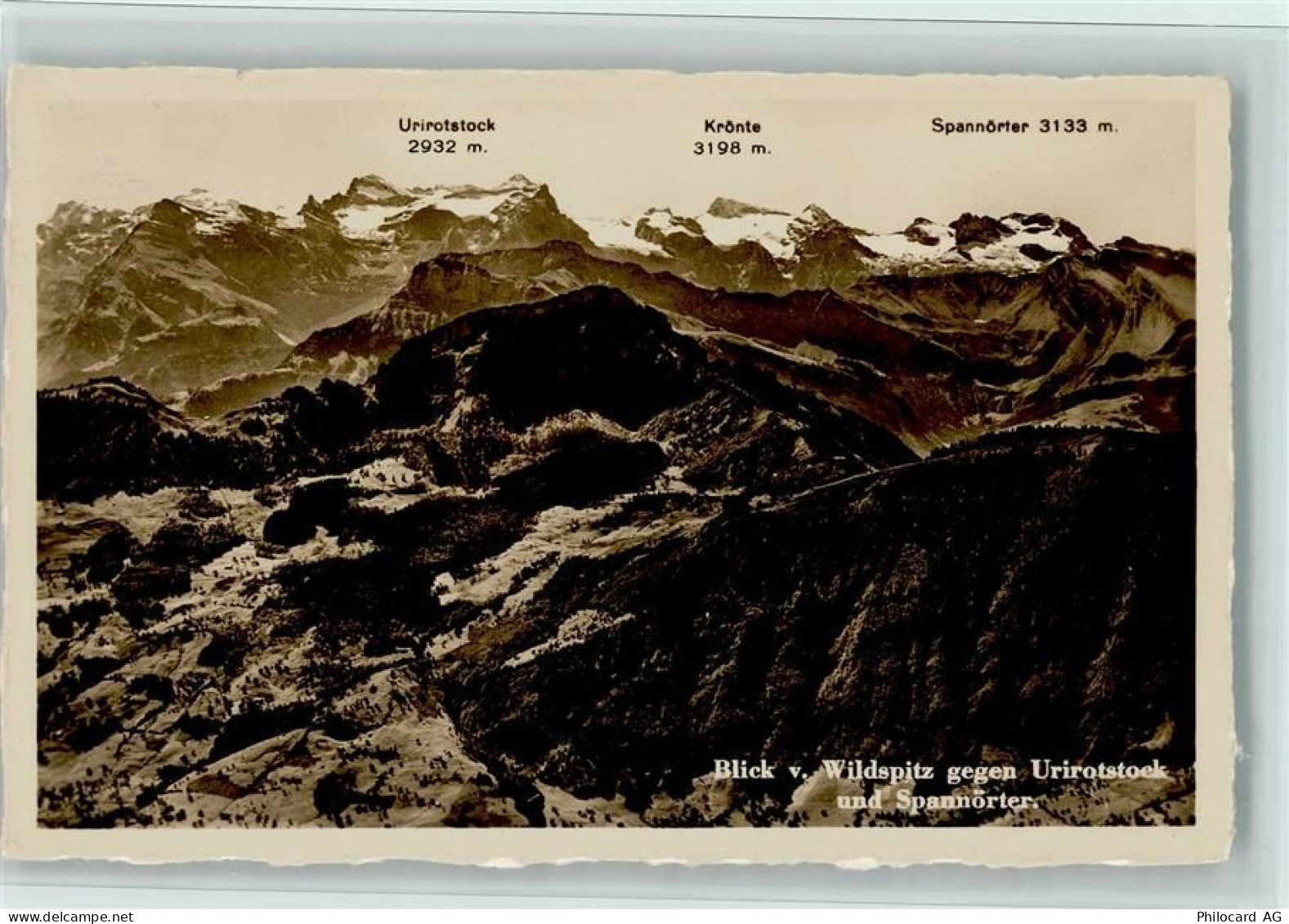Sattel Blick vom Wildspitz gegen Urirotstock und Spannörter Urirotstock ... - 11063349