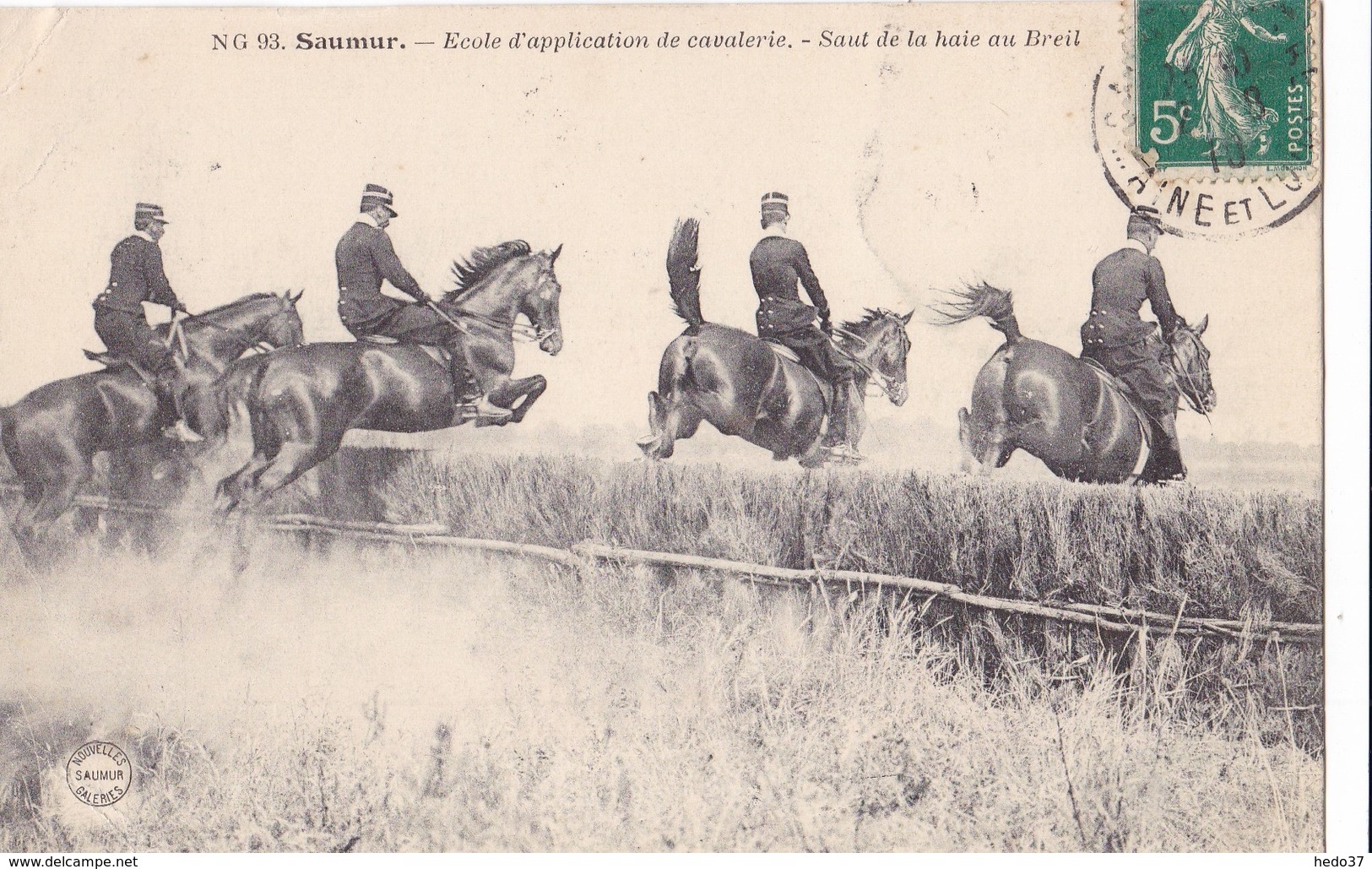 Saumur - Ecole d'application de cavalerie - Saut de la haie au Breil