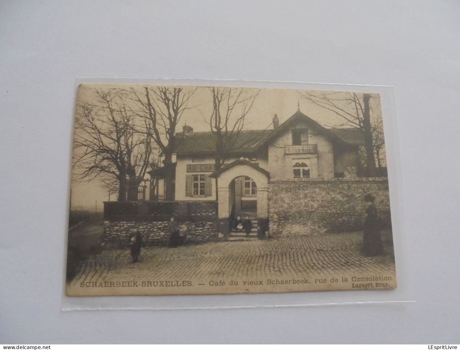 SCHAARBEEK SCHAERBEEK Café du Vieux Schaerbeek Rue de la Consolation Animée  Bruxelles Carte Postale Précurseur Postcard