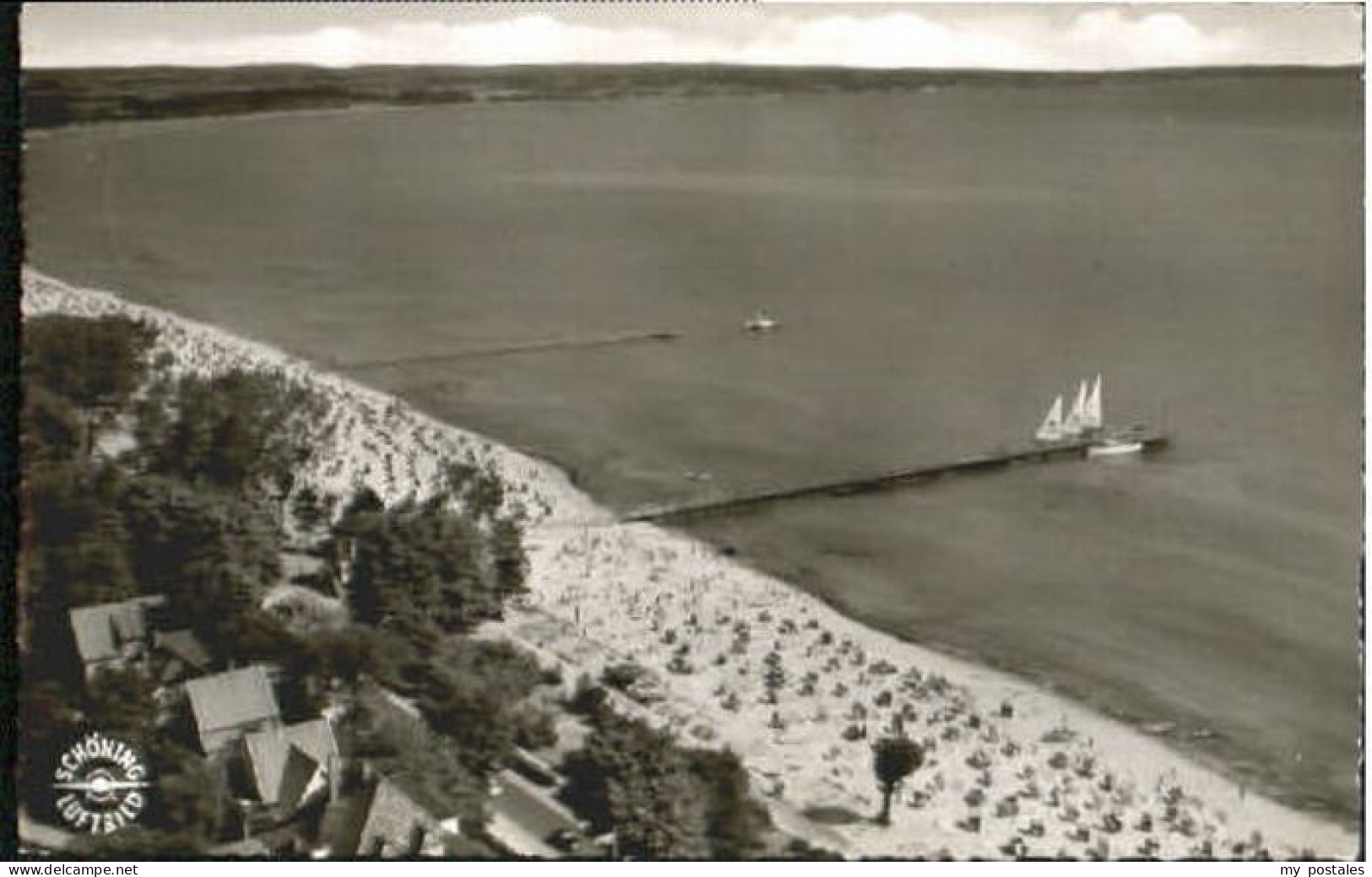 Scharbeutz Ostseebad Scharbeutz Fliegeraufnahme x 1955