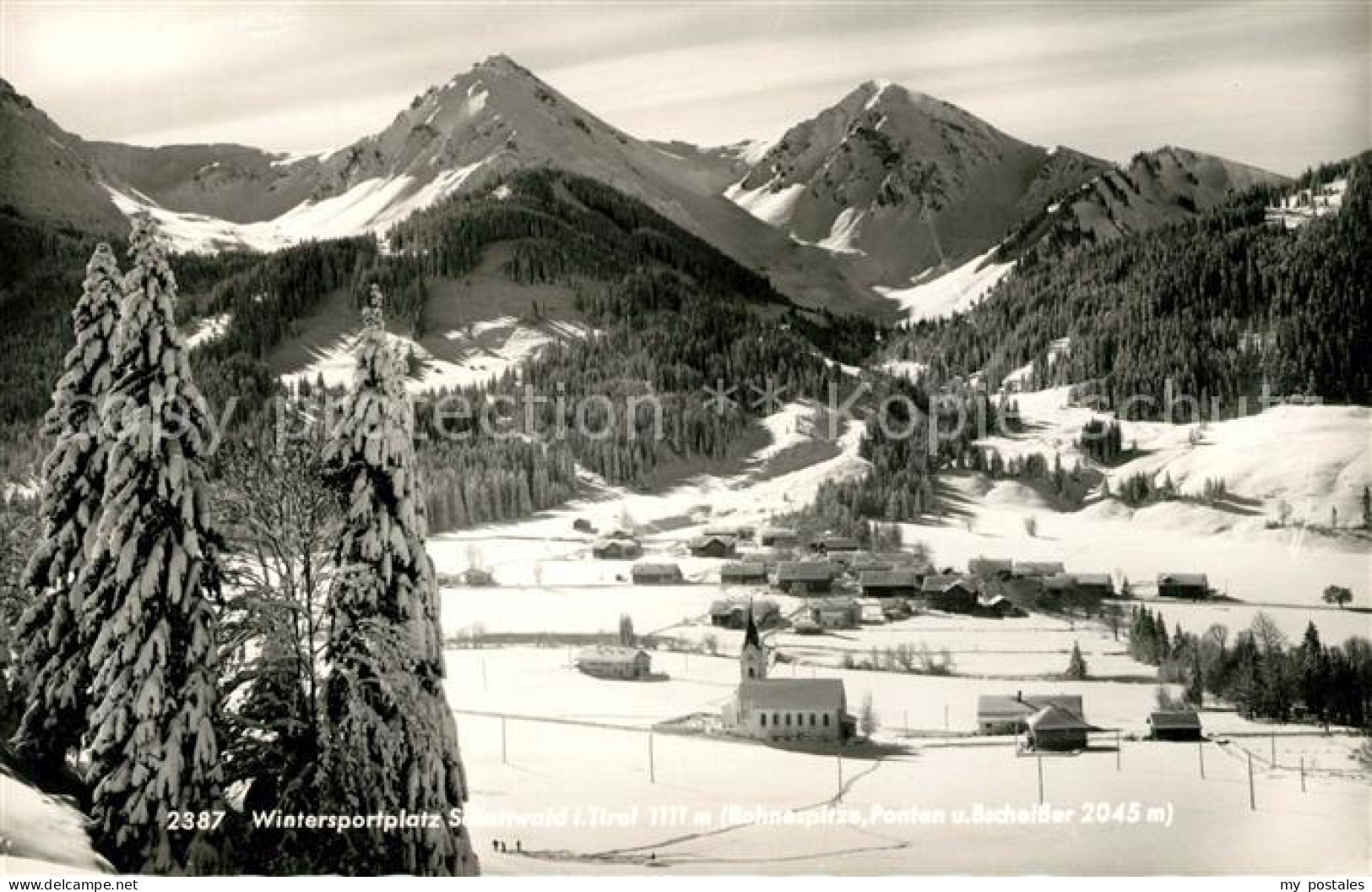 Schattwald Winterpanorama Alpen