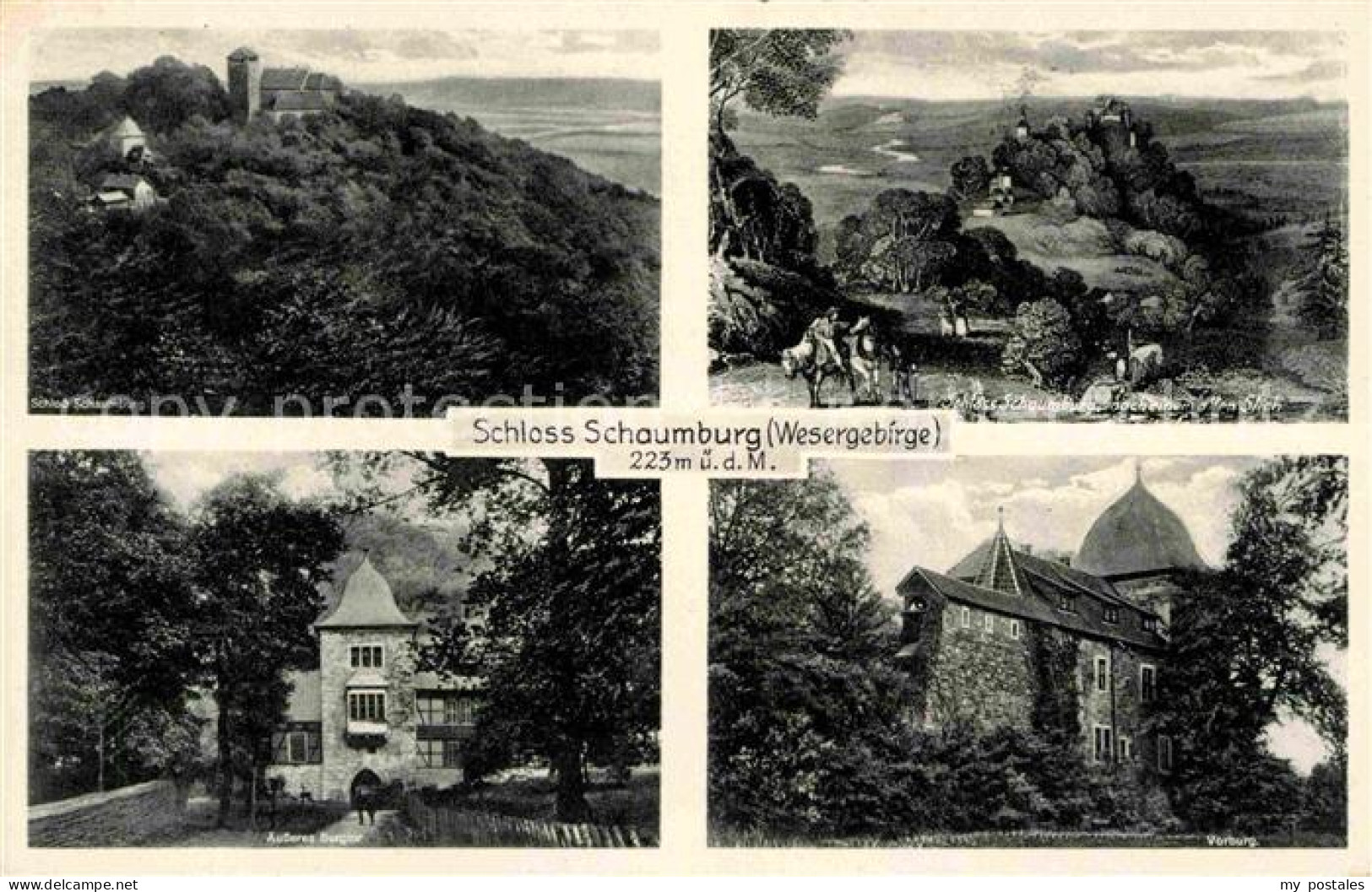 Schaumburg Schloss Schloss Schaumburg nach einem alten Stich aeusseres Burgtor V