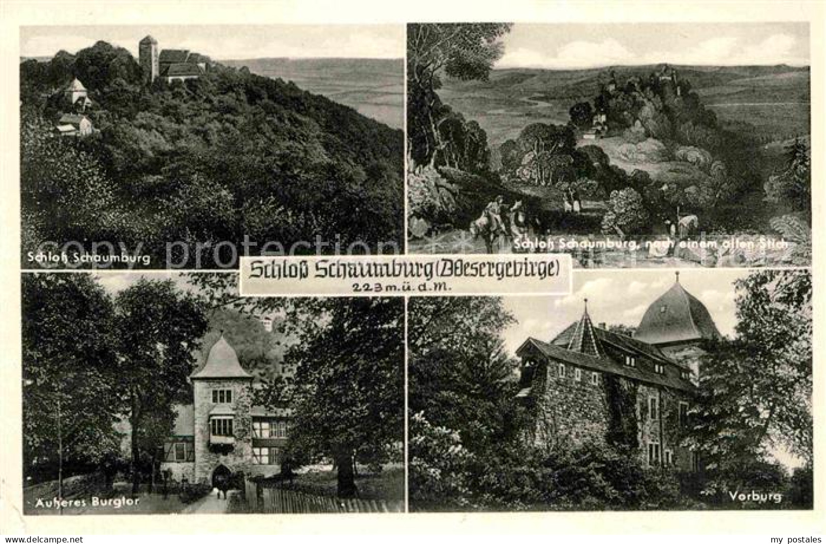 Schaumburg Schloss Schloss Schaumburg nach einem alten Stich aeusseres Burgtor V