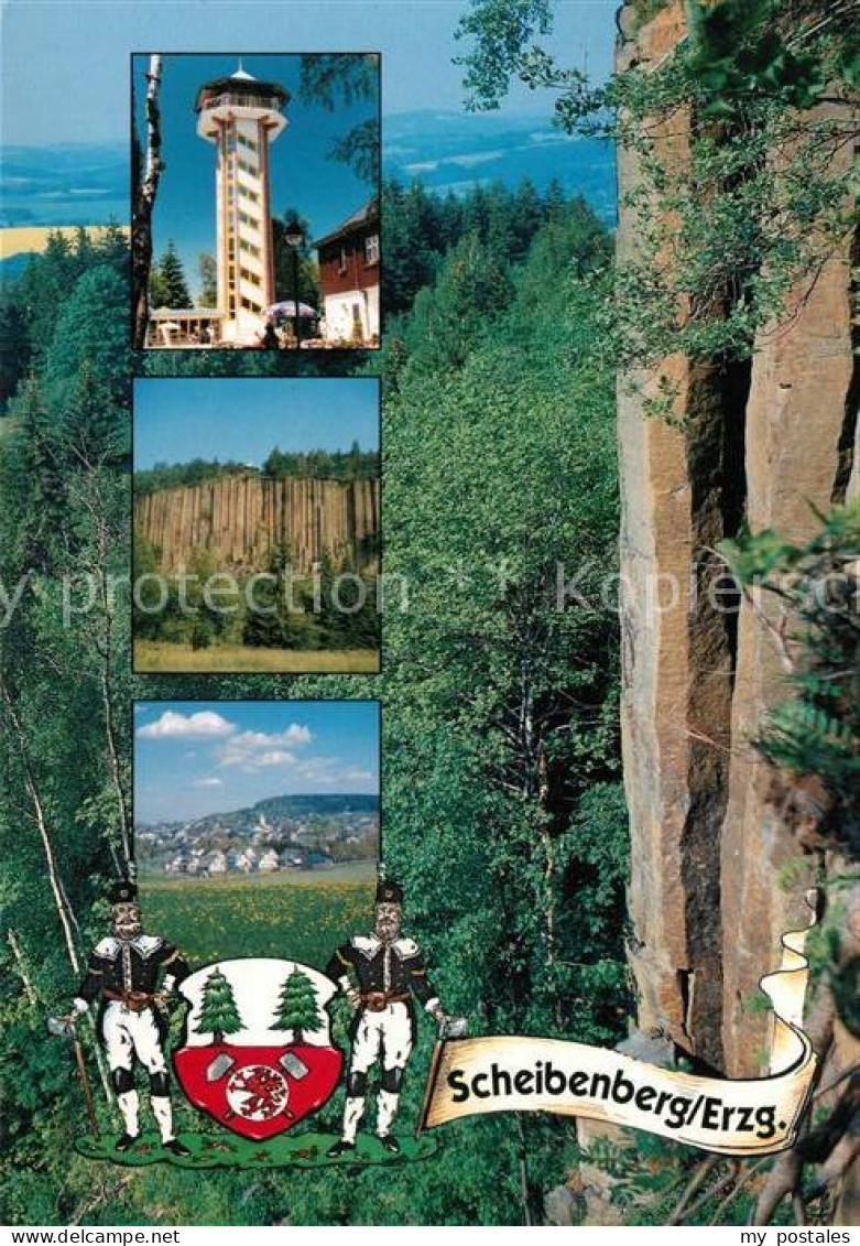 Scheibenberg Aussichtsturm Bergplateau Orgelpfeifen Basaltsaeulen