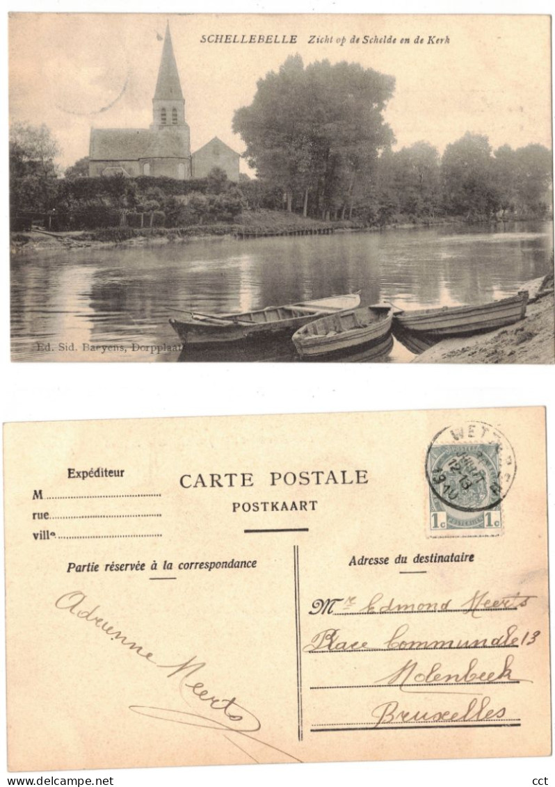 Schellebelle  Wichelen  Zicht op de Schelde en de Kerk