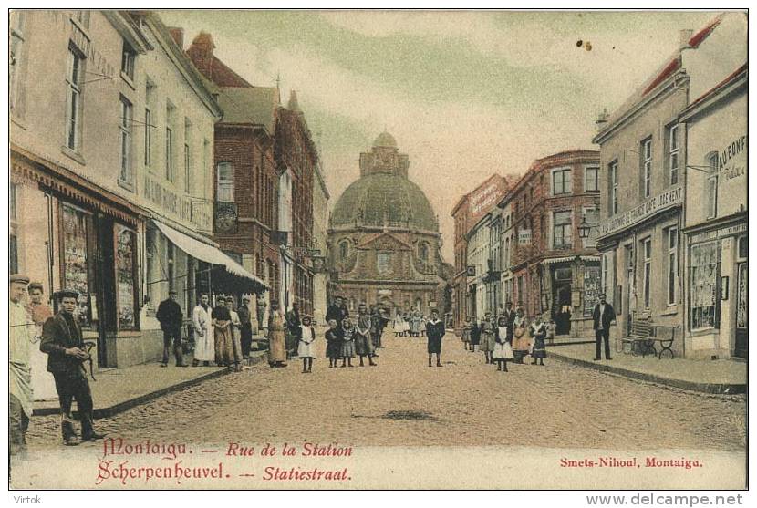 Scherpenheuvel : Statiestraat   ( geschreven 1909 met zegel )
