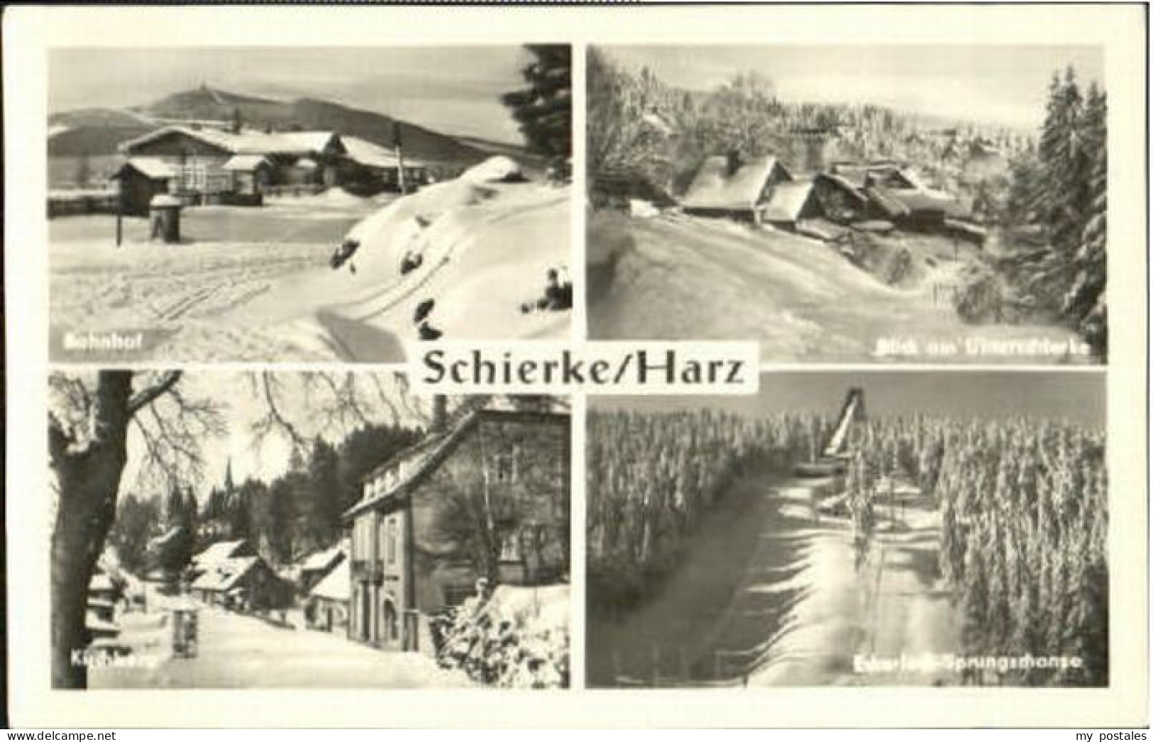 Schierke Harz Schierke Bahnhof Kirchberg Sprungschanze ungelaufen ca. 1955