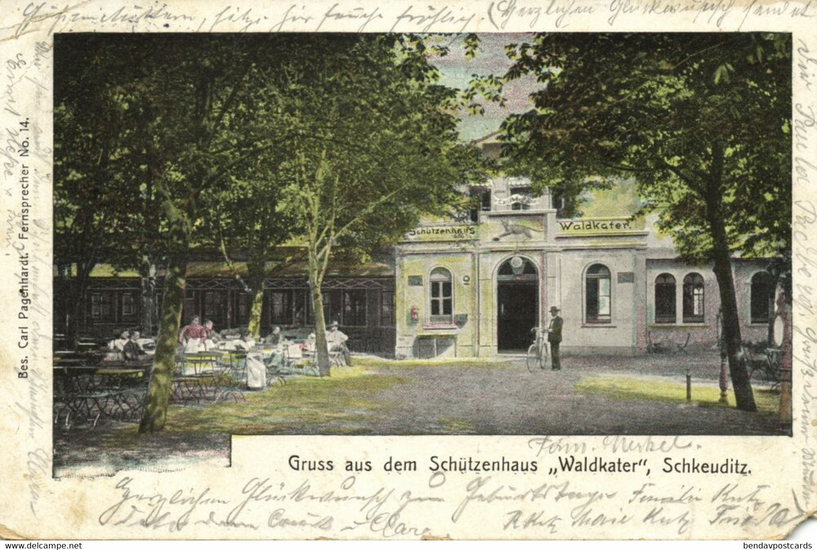 SCHKEUDITZ, Gasthof Schützenhaus Waldkater (1906) AK