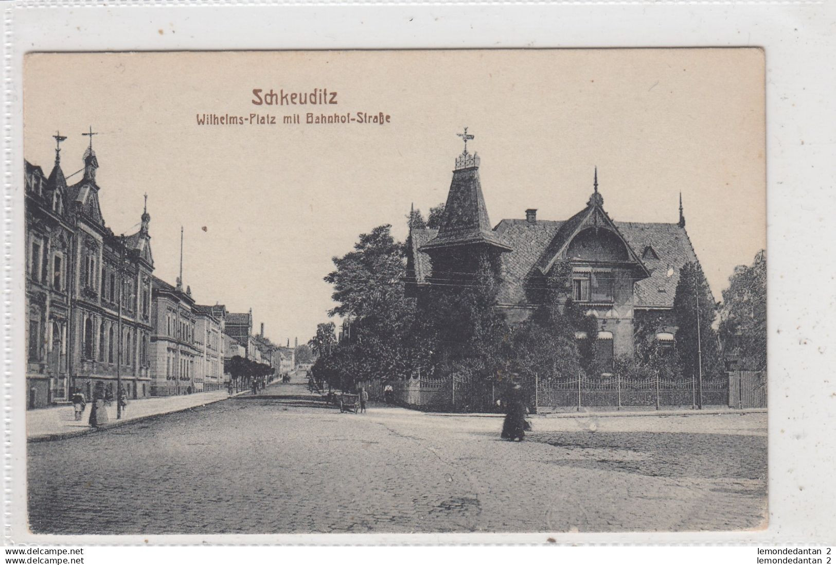 Schkeuditz. Wilhelms-Platz mit Bahnhof-Strasse. *
