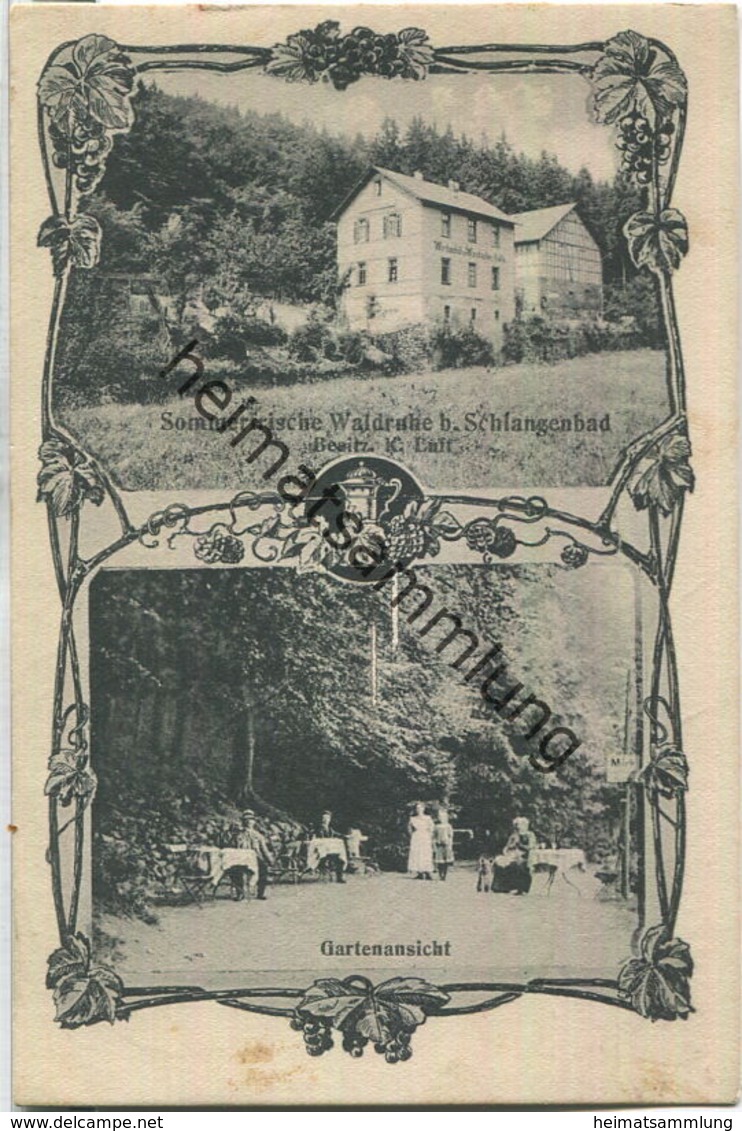 Schlangenbad - Sommerfrische Waldruhe - Besitzer K. Luft - Verlag Franz Ruppert Schlangenbad - Feldpost