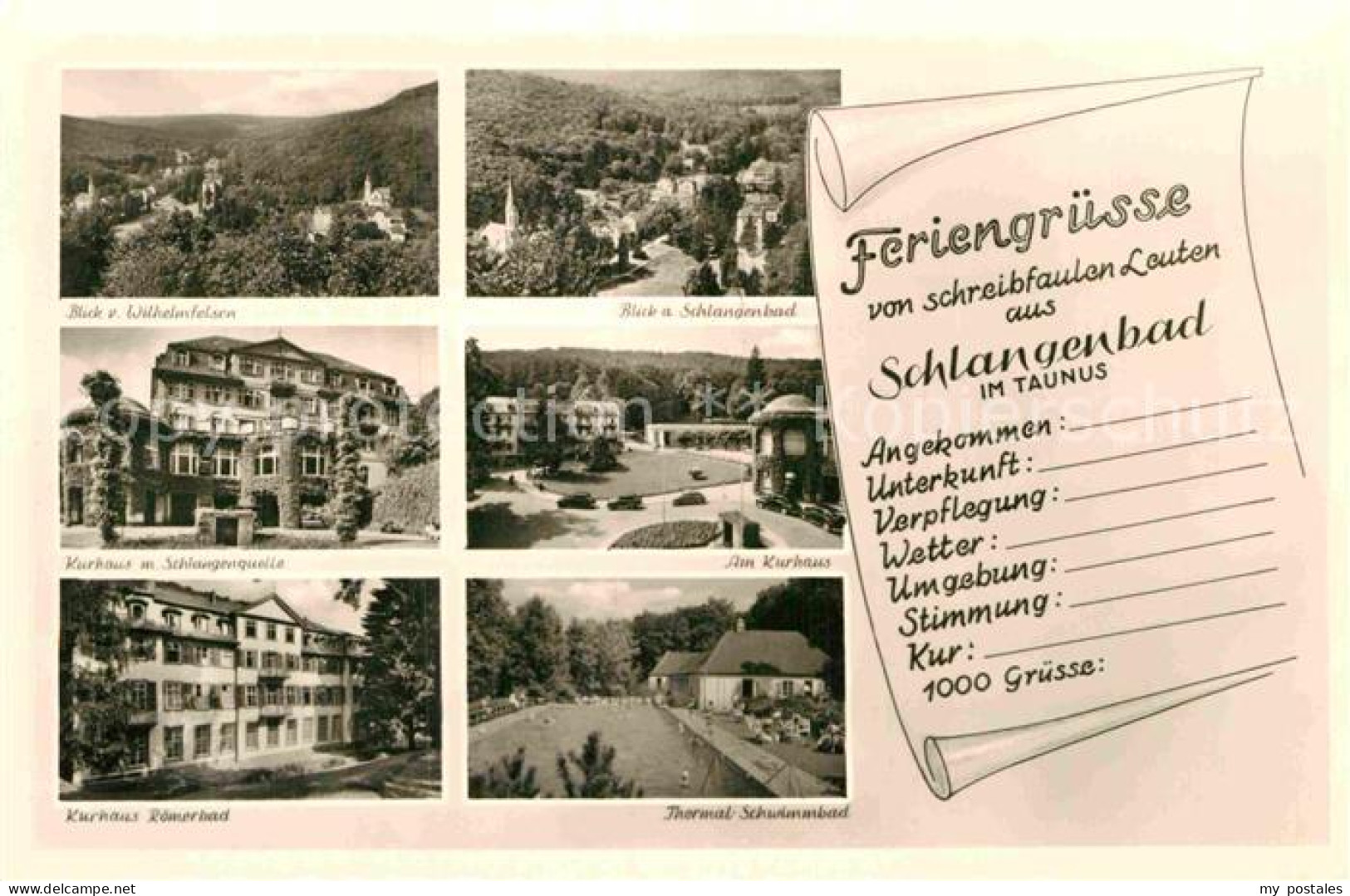 Schlangenbad Taunus Wilhelmsfelsen Schlangenbad Kurhaus Schlangenquelle Roemerba