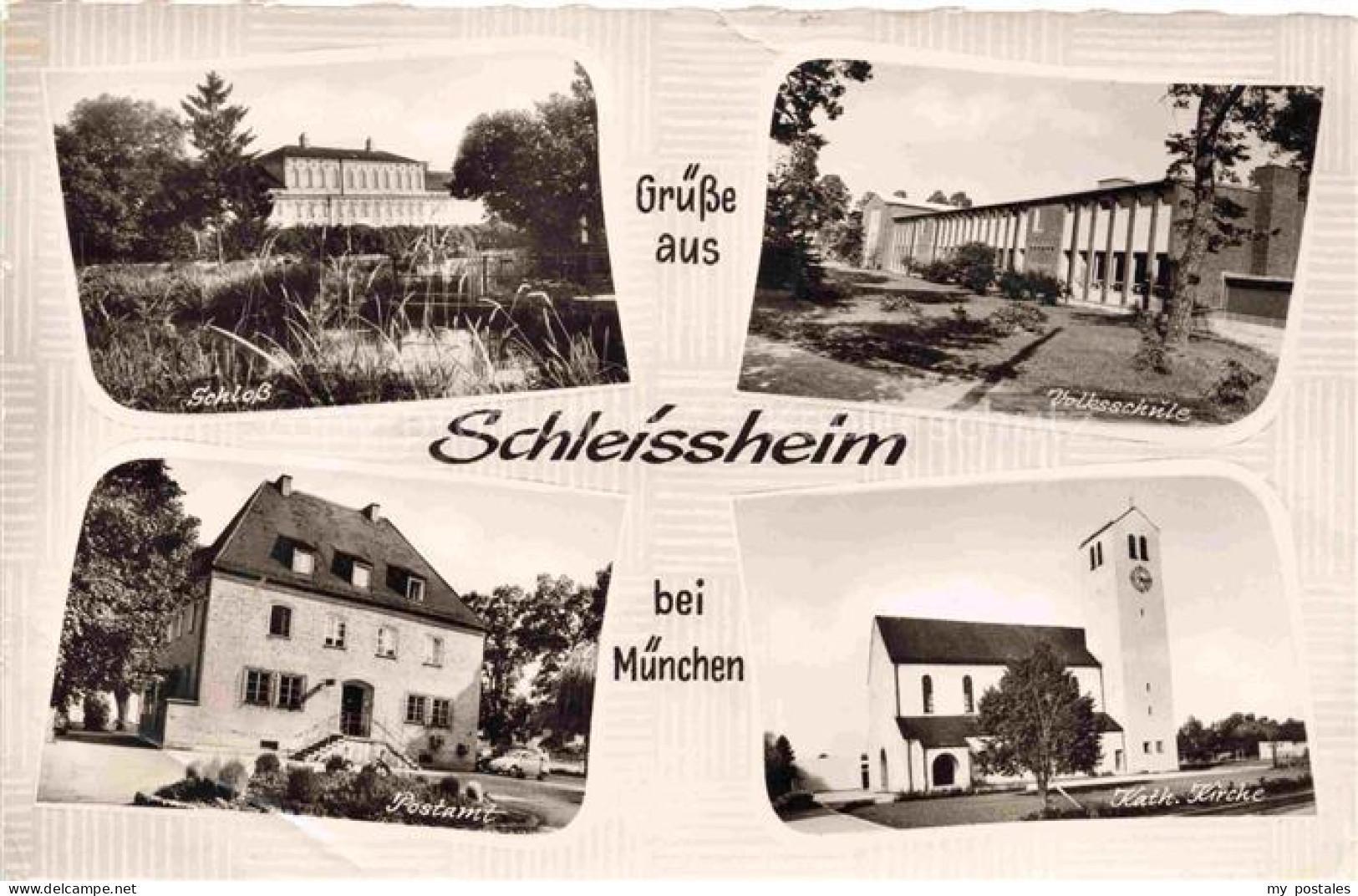 Schleissheim  Oberschleissheim MueNCHEN Bayern Postamt Schloss Volksschule