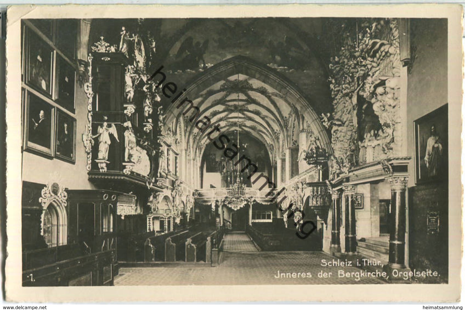 Schleiz - Bergkirche - Orgelseite - Foto-Ansichtskarte
