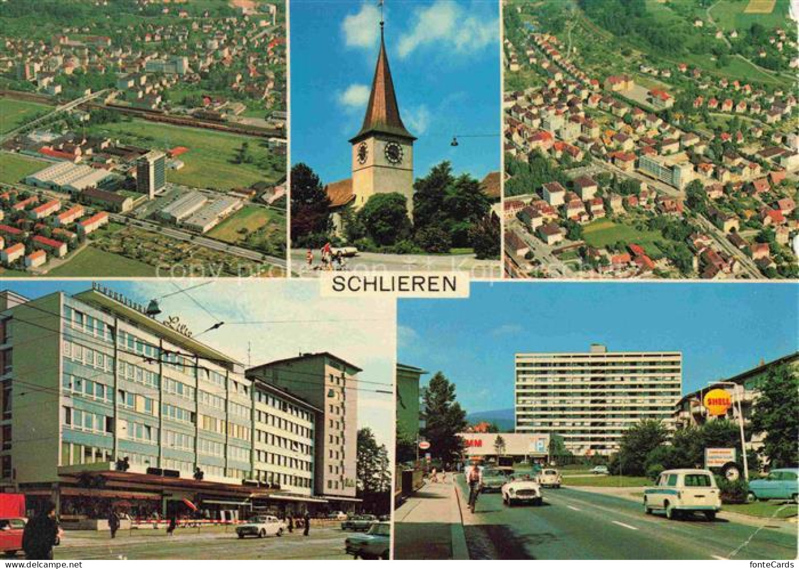 Schlieren  Dietikon ZH Luftaufnahmen Kirche Motive Innenstadt