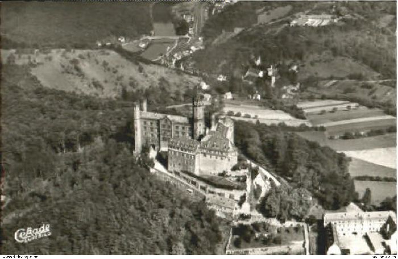 Schloss Schaumburg Balduinstein Schloss Schaumburg Fliegeraufnahme ungelaufen ca