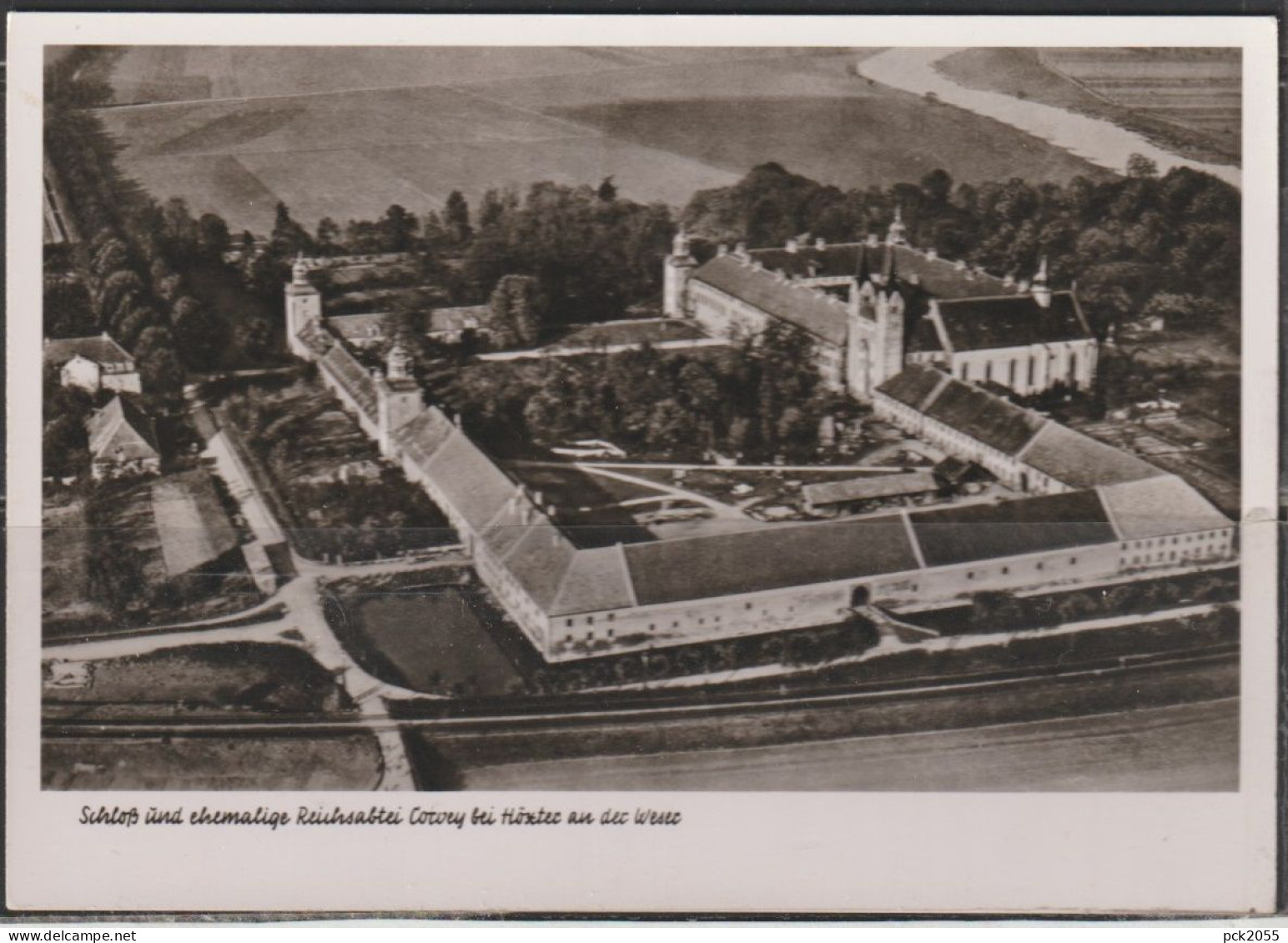 Schloß und ehemalige Reichsabtei bei Höxter an der Weser -  nicht gelaufen ( AK 6586)