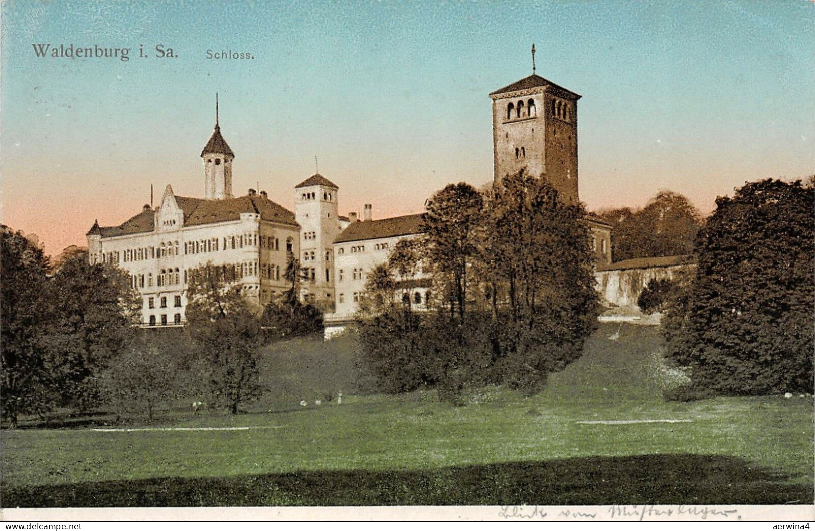 Schloss Waldenburg Sachsen Postkarte AK 1912