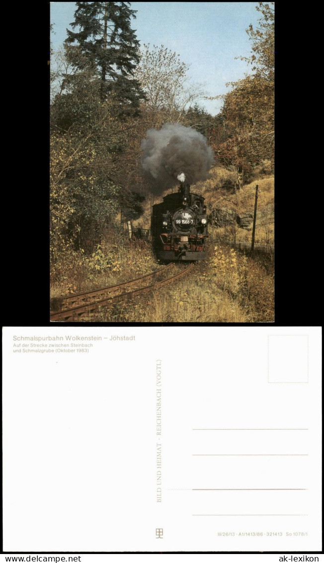 Schmalzgrube-Jöhstadt (Erzgebirge) Eisenbahn Dampflokomotive 1986