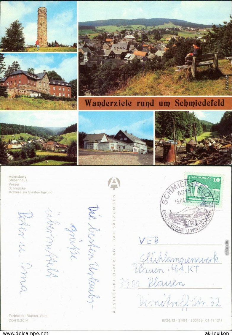 Schmiedefeld (Rennsteig) Adlersberg, Stutenhaus, Vesser, Schmücke  1984
