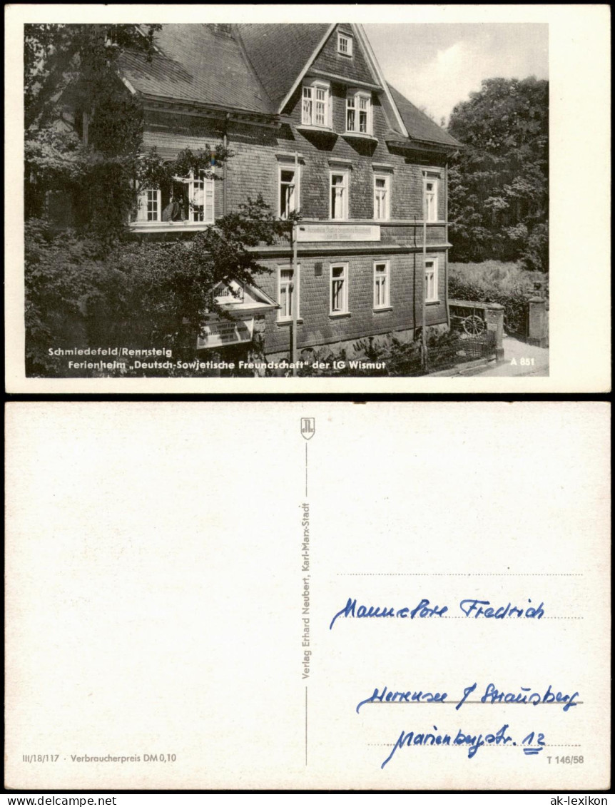 Schmiedefeld (Rennsteig) Ferienheim Deutsch-Sowjetische Freundschaft 1958