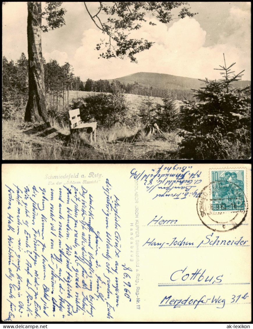 Schmiedefeld (Rennsteig) Umland-Ansicht "Schöne Aussicht" zur DDR-Zeit 1960