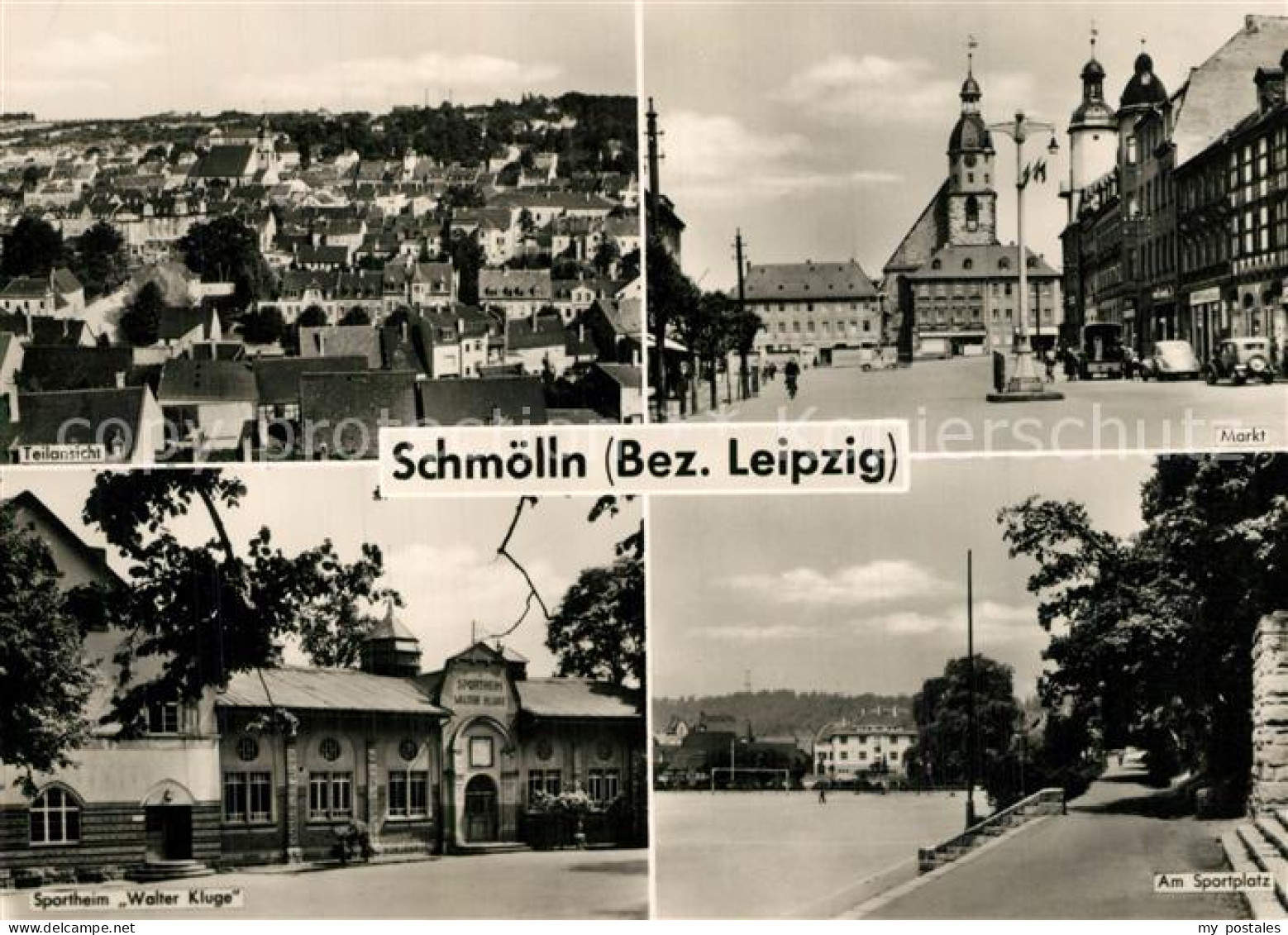 Schmoelln Thueringen Teilansicht Markt Sportplatz Sportheim Walter Kluge
