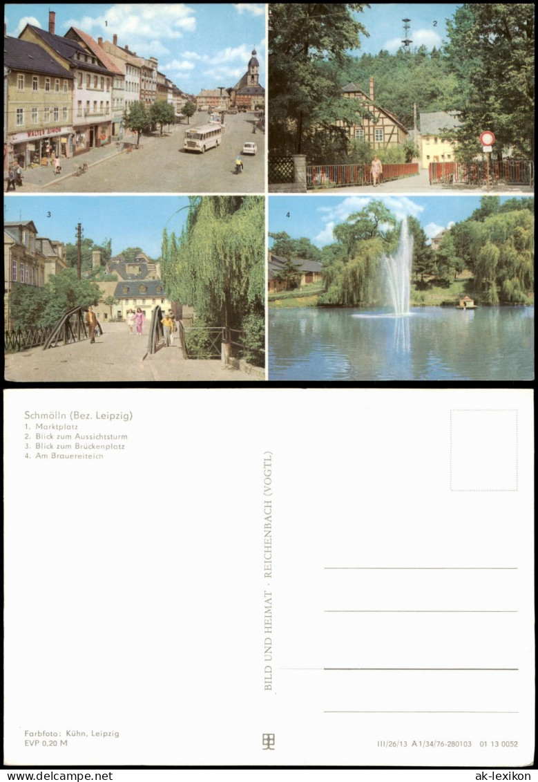 Schmölln Marktplatz, Aussichtsturm, Brückenplatz, Brauereiteich 1976