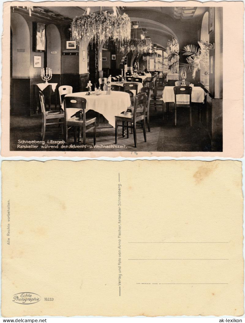 Schneeberg (Erzgebirge) Ratskeller während der Weinachtszeit 1930