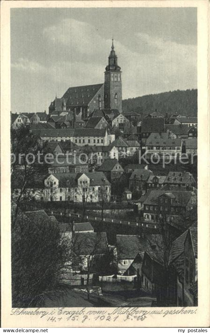 Schneeberg Erzgebirge vom Muehlberg