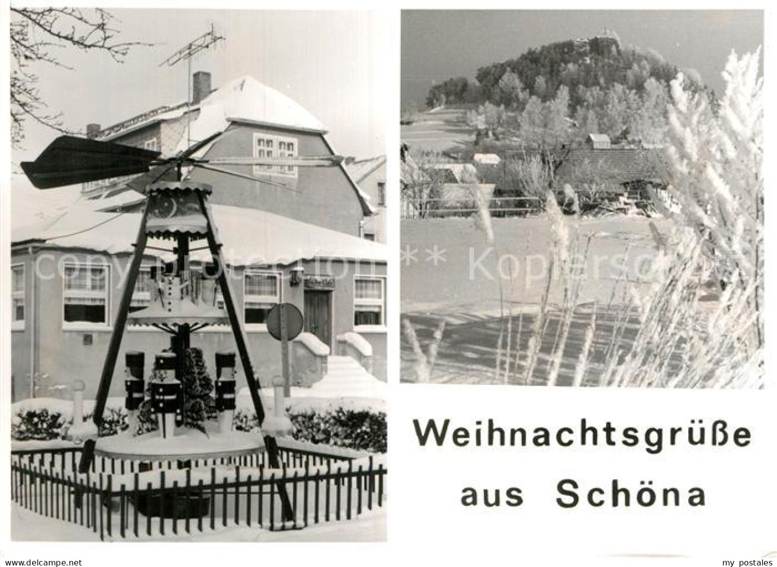 Schoena Bad Schandau Weihnachtspyramide Landschaftspanorama im Winter