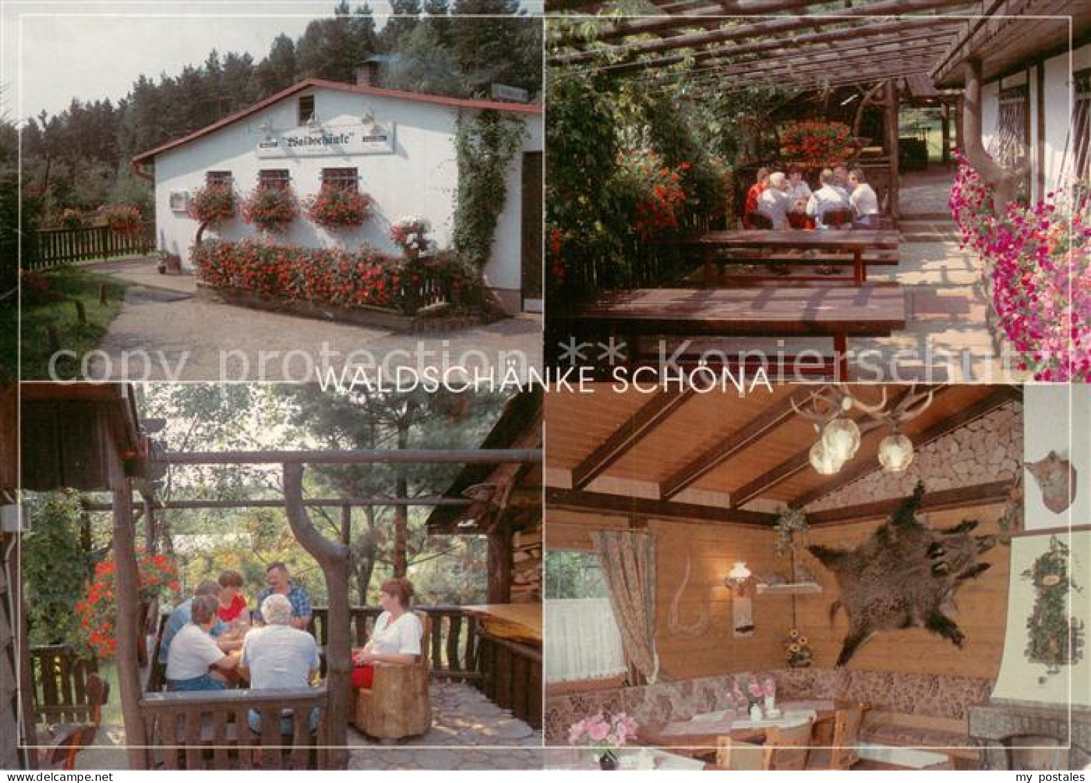 Schoena Elbe Gaststaette Waldschaenke Gastraum Terrasse