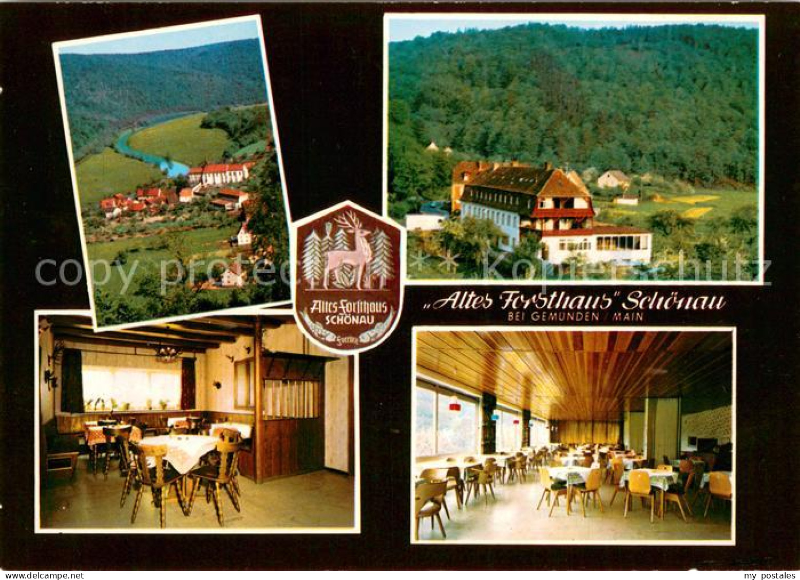 Schoenau Gemuenden Panorama Altes Forsthaus Schoenau Gastraeume