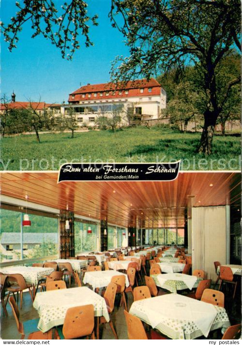 Schoenau Gemuenden Zum alten Forsthaus Gaststube
