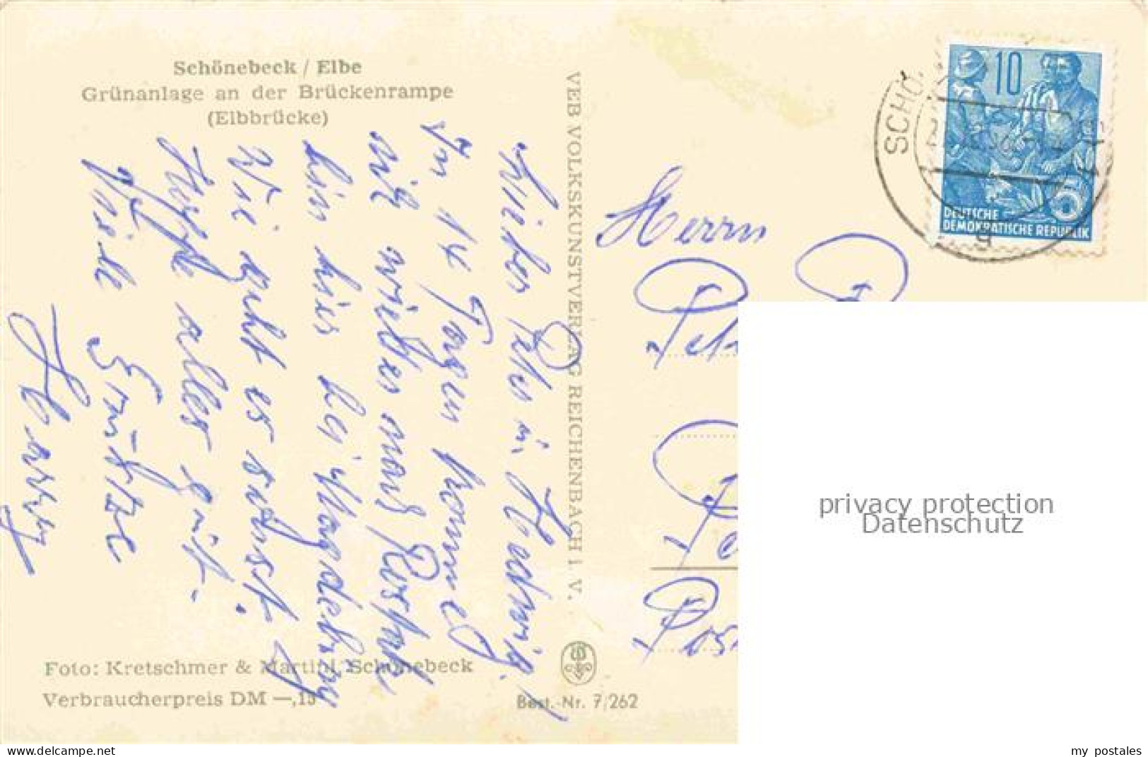 Schoenebeck Elbe Sachsen-Anhalt Gruenanlage Brueckenrampe Elbbruecke Elbe Park W