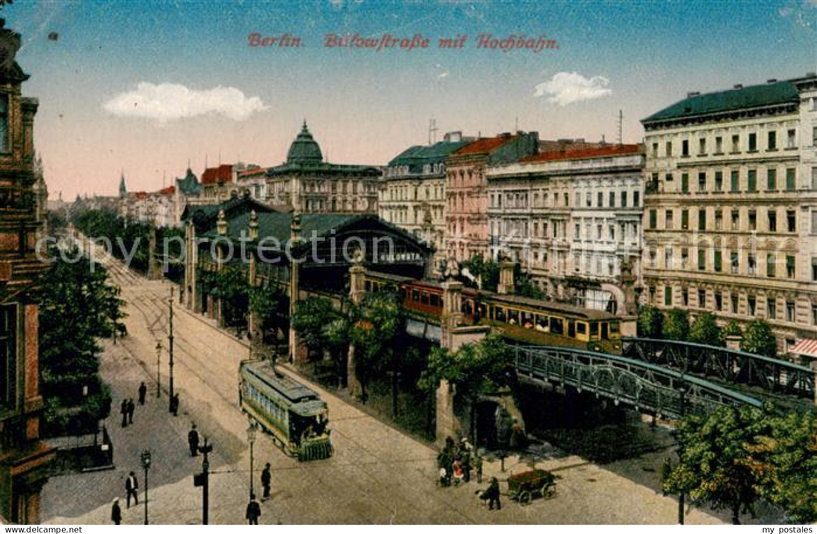 Schoeneberg Berlin Buelowstrasse mit Hochbahn und Strassenbahn