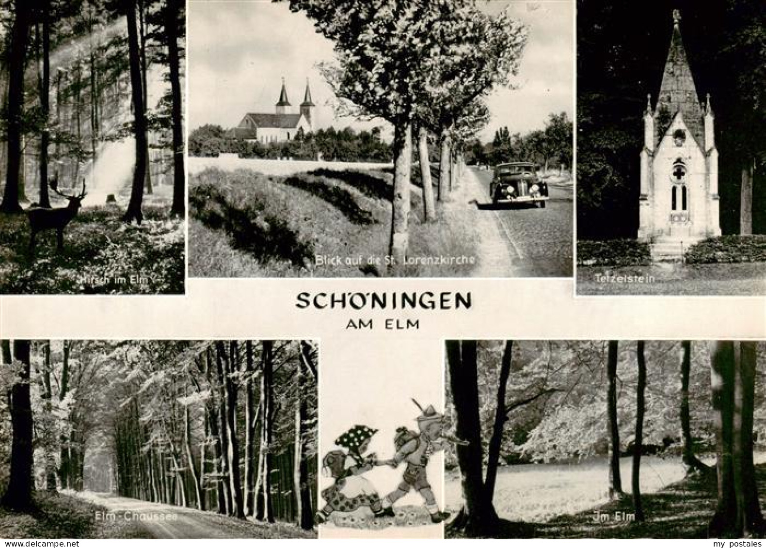 Schoeningen Hirsch im Elm St Lorenzkirhe Tetzelstein Elm Chaussee Im Elm