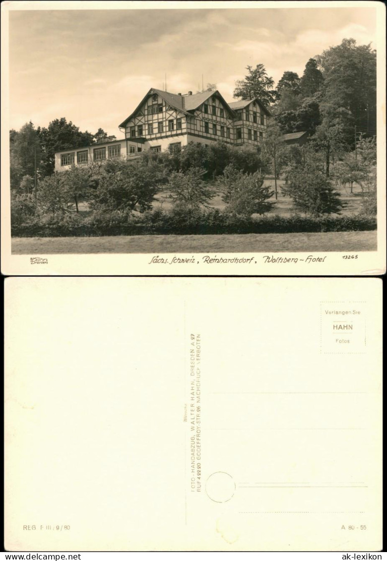 Schöna-Reinhardtsdorf-Schöna Hotel Wolfsberg 1955 Walter Hahn:13265