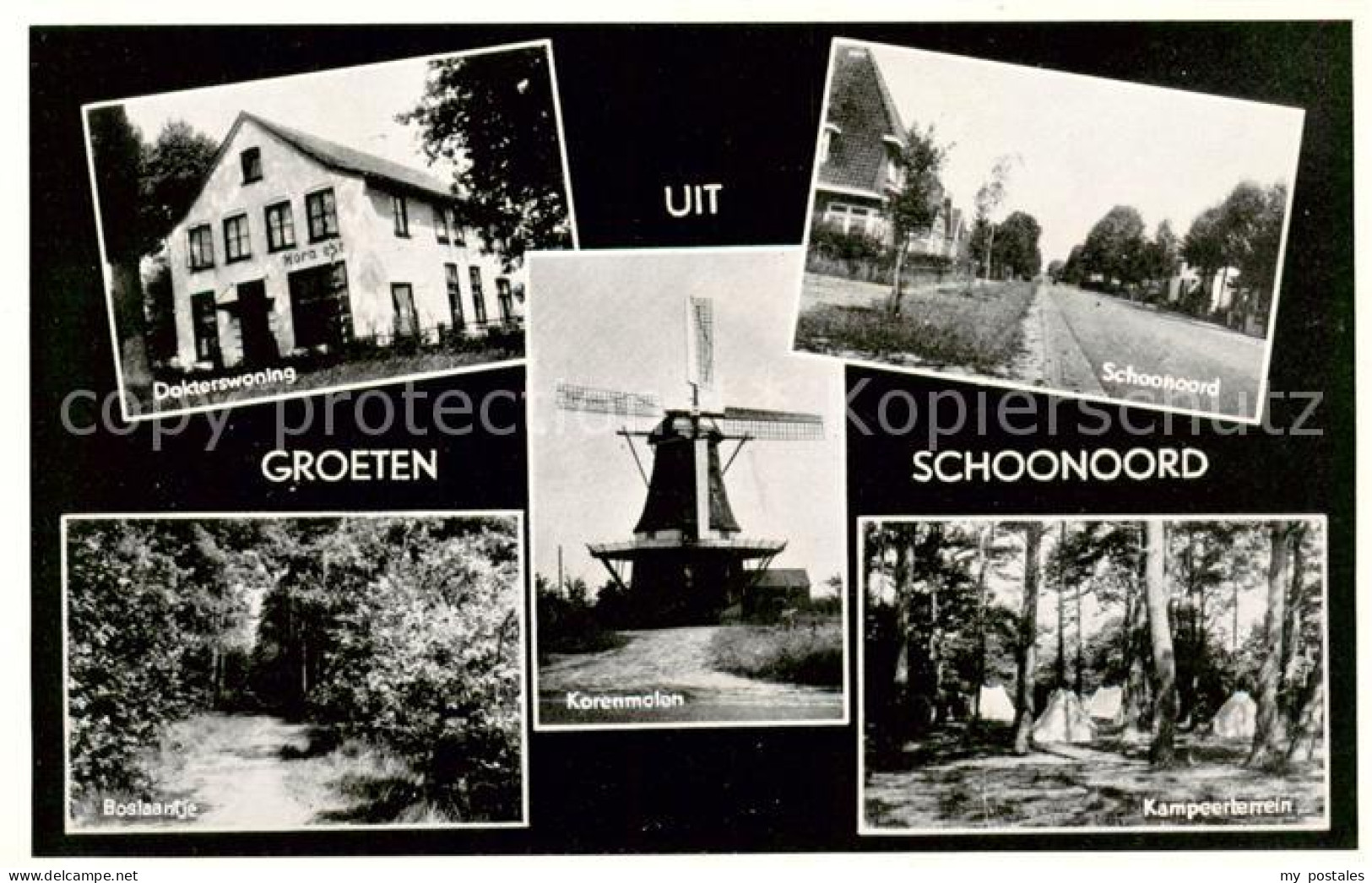 Schoonoord Coevorden NL Dokterswoning Boslaantje Korenmolen Schoonoord Kampeerte