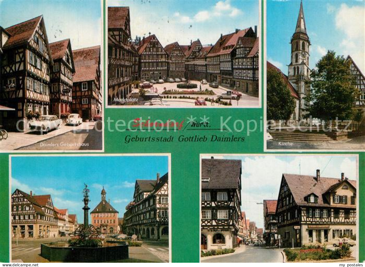 Schorndorf Wuerttemberg Geburtsstadt Gottlieb Daimler Brunnen Fachwerkhaeuser