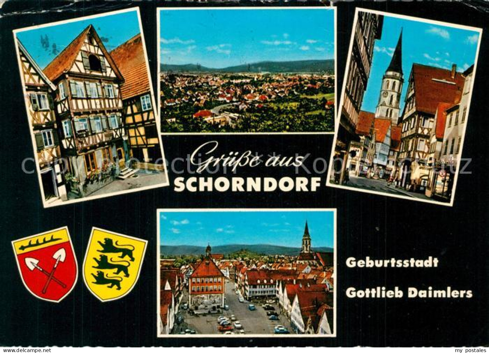 Schorndorf Wuerttemberg Stadtpanorama Altstadt Fachwerkhaeuser Kirche Marktplatz