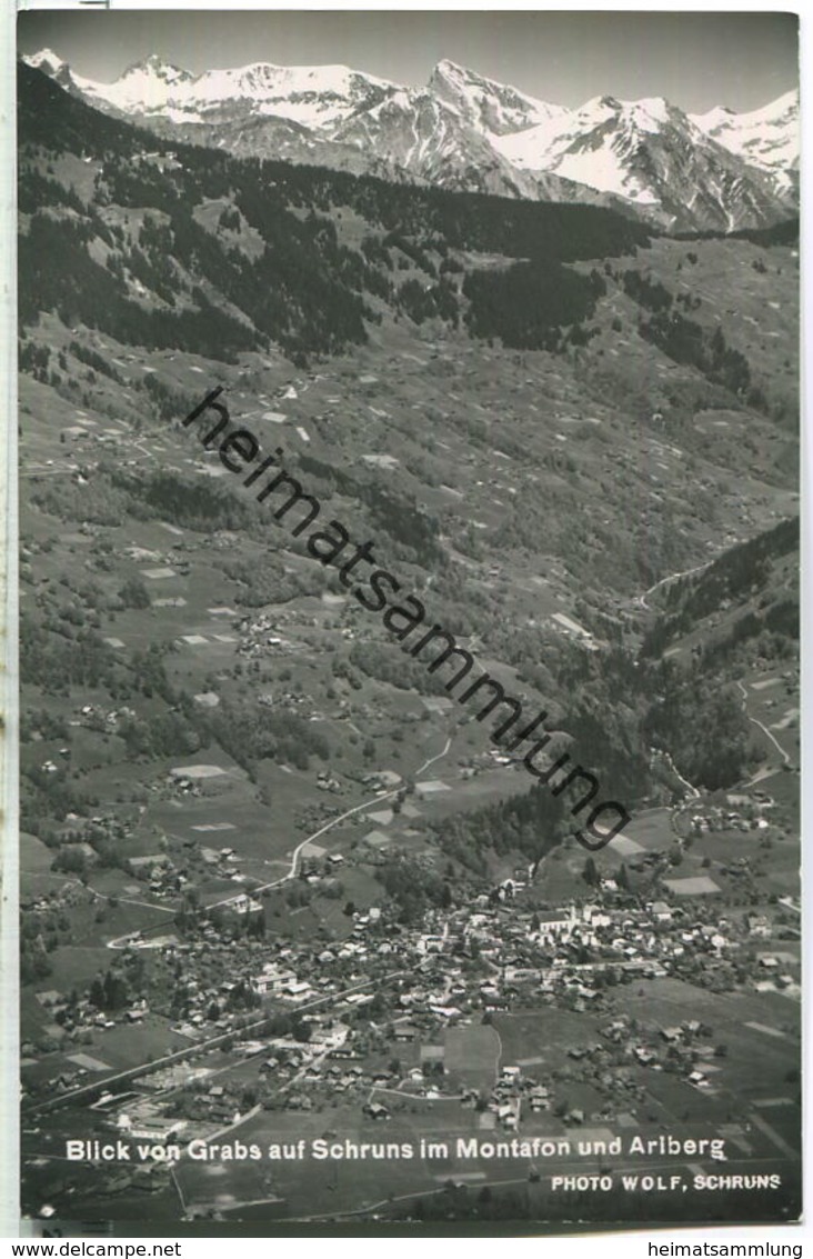 Schruns - Blick von Grabs - Foto-Ansichtskarte - Verlag Photo Wolf Schruns