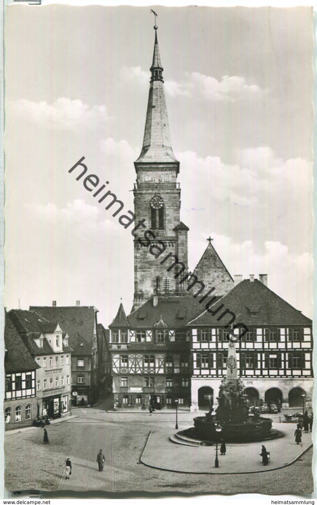 Schwabach - Rathaus - Schöner Brunnen - Foto-Ansichtskarte