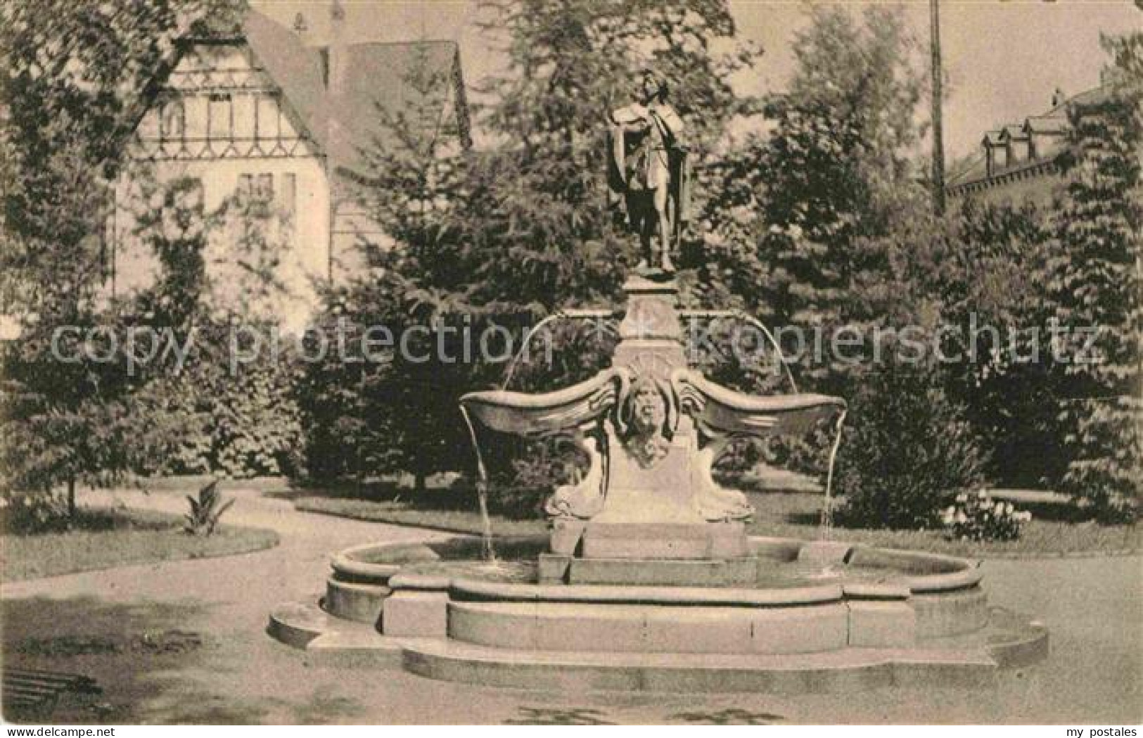 Schwaebisch Gmuend Stadtgarten Brunnen Der Geiger von Gmuend