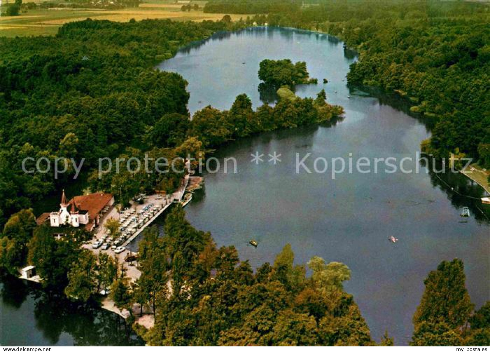 Schwalmtal Niederrhein Inselschloesschen Hariksee Fliegeraufnahme
