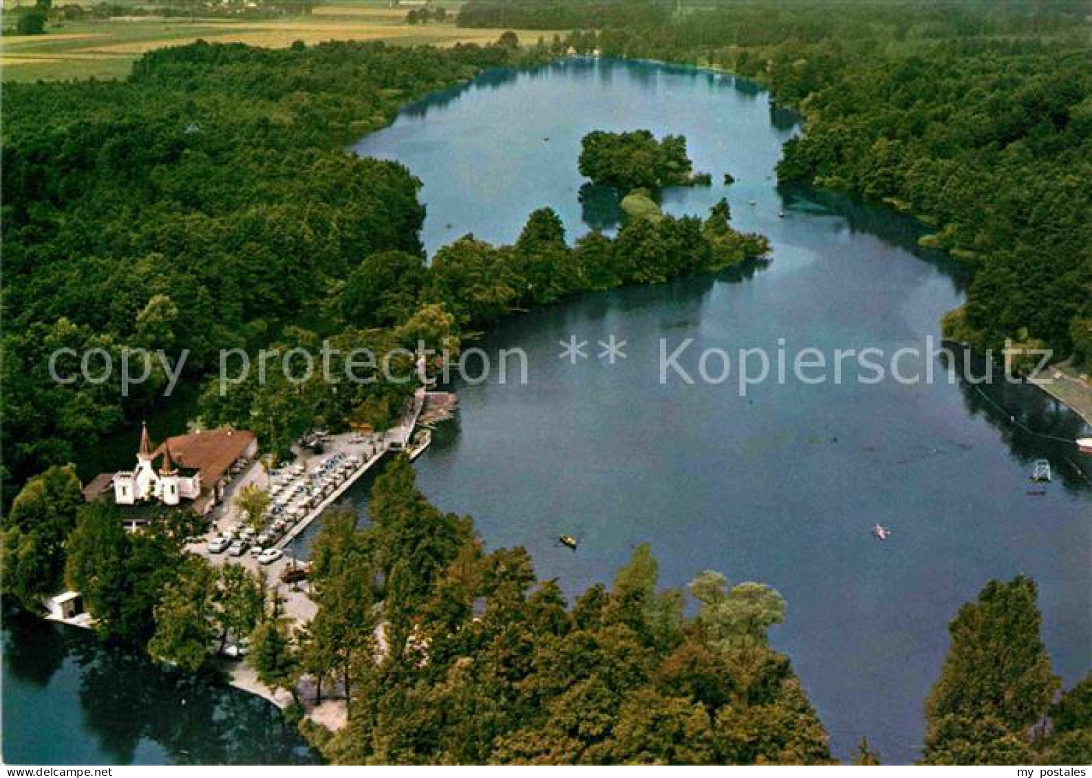 Schwalmtal Niederrhein Inselschloesschen Hariksee Fliegeraufnahme