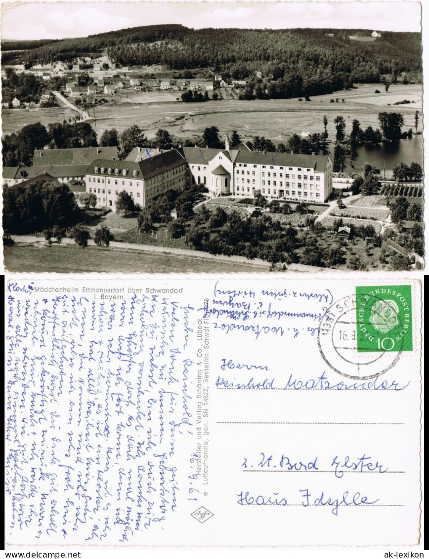 Schwandorf Luftaufnahme Mädchenheim Ettmannsdorf über Schwandorf 1961