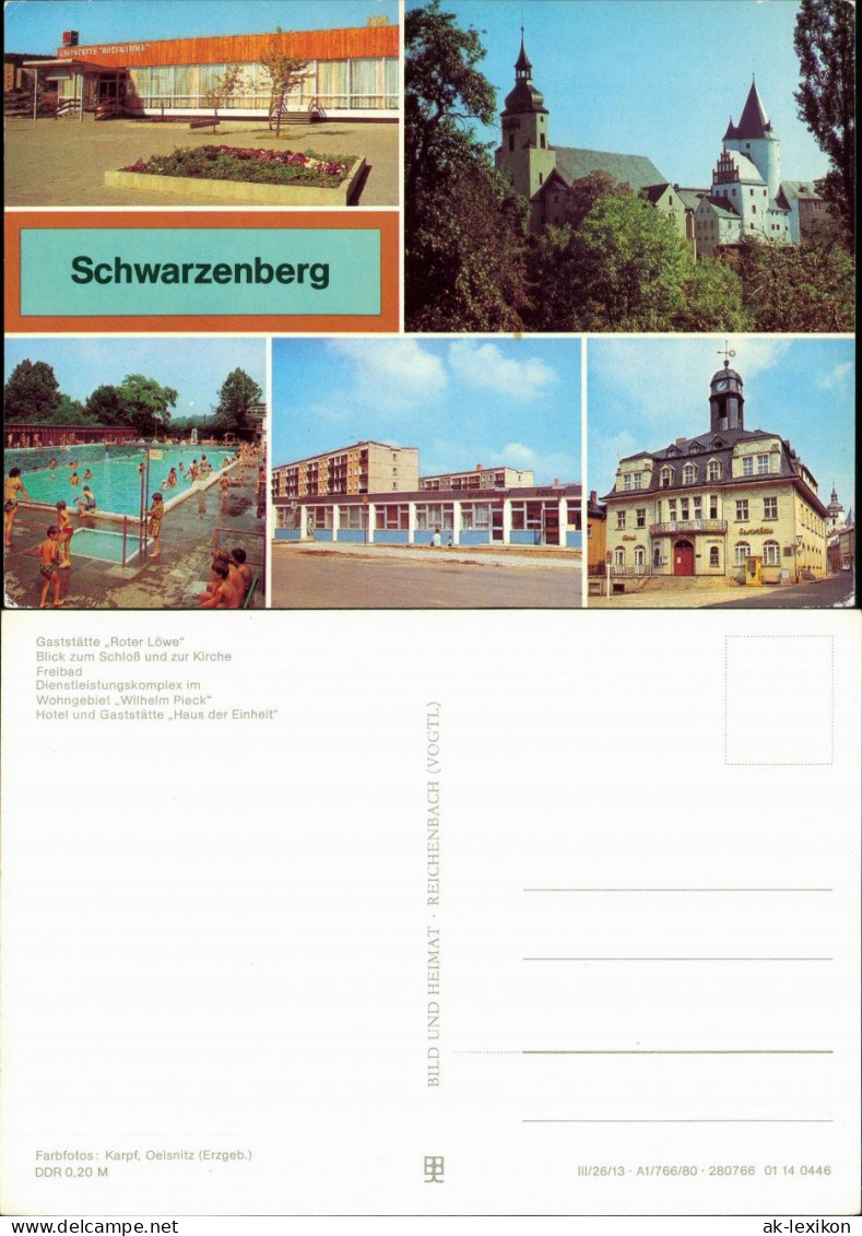 Schwarzenberg (Erzgebirge) Schwarzenberg, Gaststätte "Roter Löwe", Schloß  1984